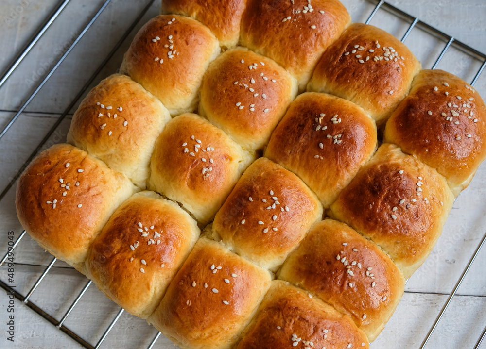 Delicious homemade pastry. Brown Coconut Bun. Cook coconut with palm sugar till dry and brown Delicious homemade pastry. Brown Coconut Bun. Cook coconut with palm sugar till dry and brown