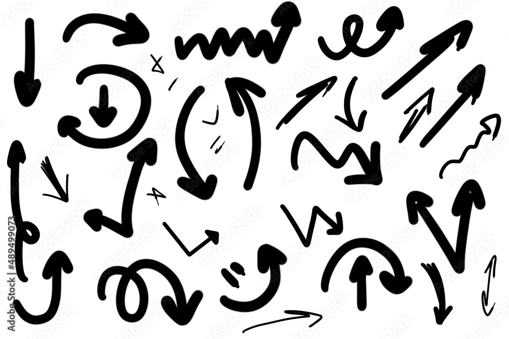 Set of hand drawn arrows vector icons. sketch arrow design for business plan and education.
Set of hand drawn arrows vector icons. sketch arrow design for business plan and education.