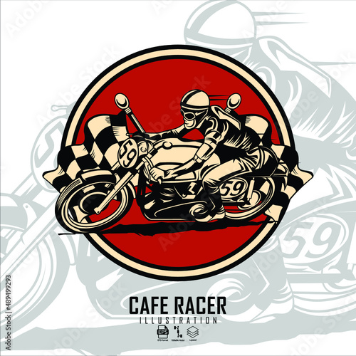 VINTAGE CAFERACER ILLUSTRATION 2, READY FORMAT EPS 10