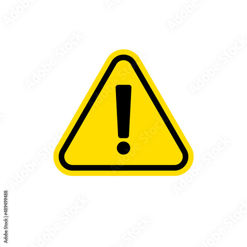 Triangle exclamation mark icon. Caution or warning. Editable vectors.