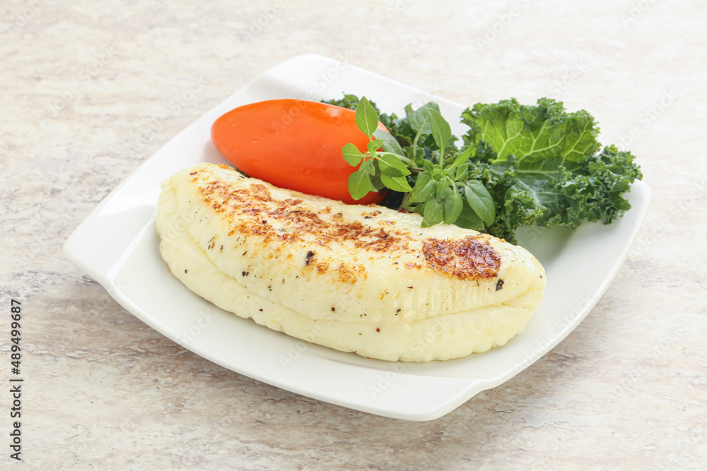 Roasted traditional cheese haloumi Roasted traditional cheese haloumi
