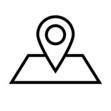 A set of simple map pin and map icon. Vector.