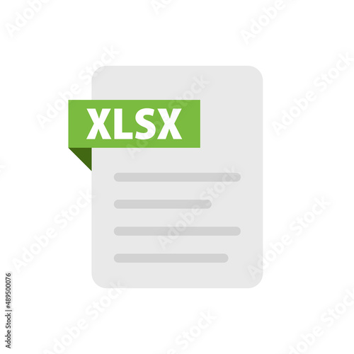 Modern XLSX file icon. File format. Extensions. Vectors. © illust_monster