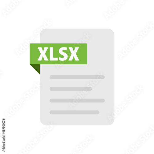 Modern XLSX file icon. File format. Extensions. Vectors.