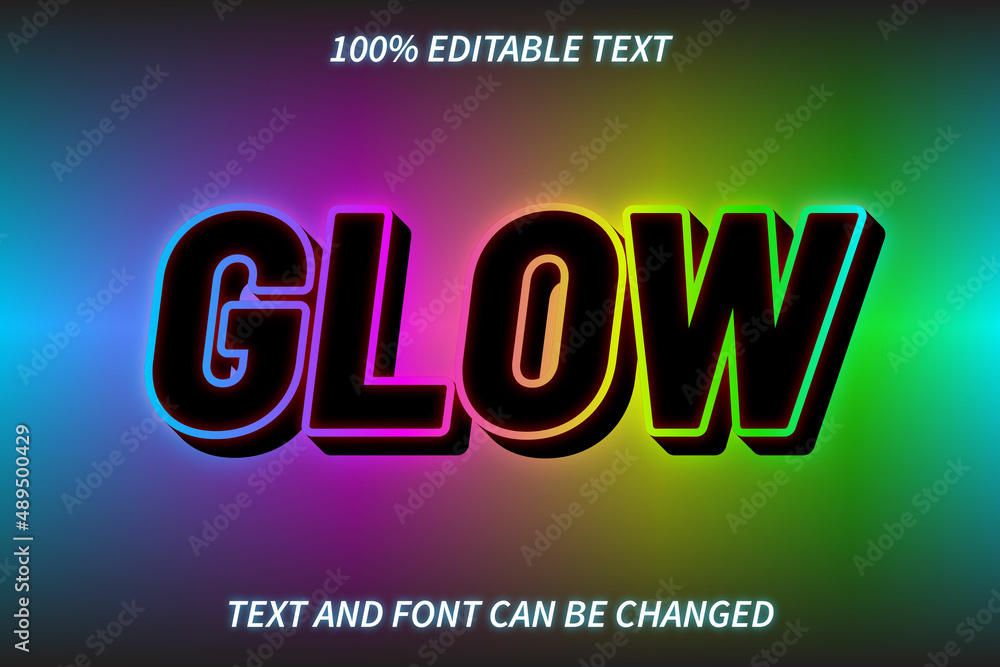 GLOW Editable Text Effect Emboss Style