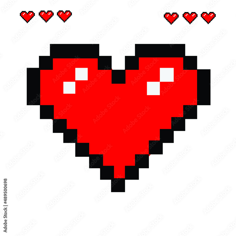 Fototapeta premium pixel heart pixel art