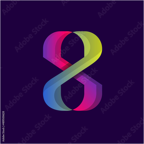 shape curve eight logo template