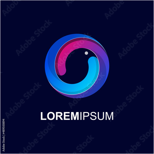 Unique spiral logo with gradient color