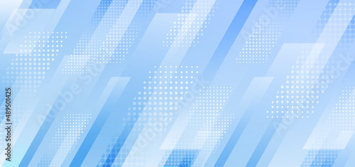 Abstract blue diagonal stripes geometric with halftone effect background