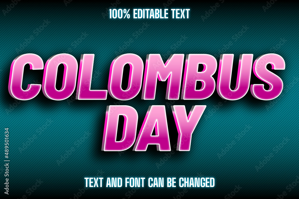 Columbus Day Editable Text Effect Modern Style