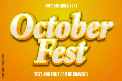 October Fest Text Effect Emboss Style
