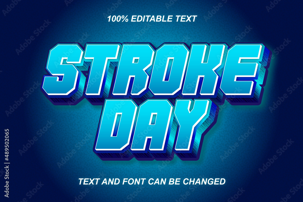 Obraz premium Stroke Day Editable Text Effect Modern Style