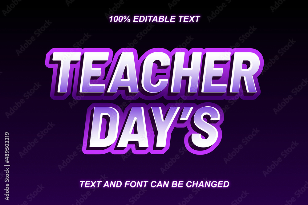 Teacher Days Editable Text Effect Modern Style