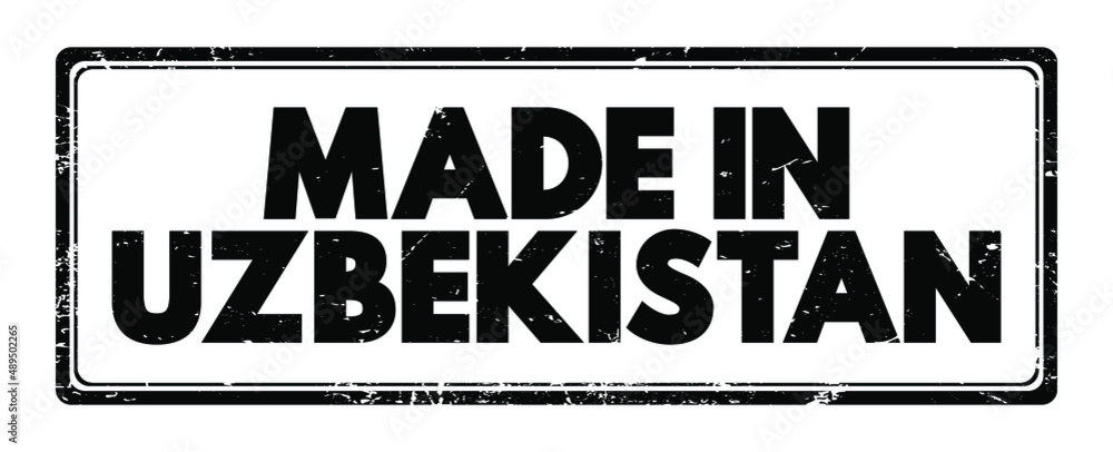 Fototapeta premium Made in Uzbekistan text emblem stamp, concept background