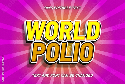 World Polio Editable Text Effect Comic Style