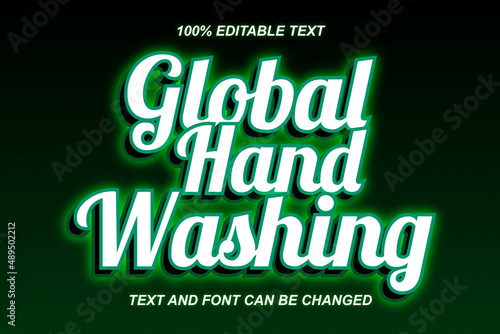 Global Hand Washing Editable Text Effect Modern Style