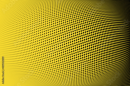 Yellow black grunge halftone background. Vector illustration 