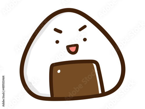 かわいいおにぎりのキャラクターの手書き風イラスト