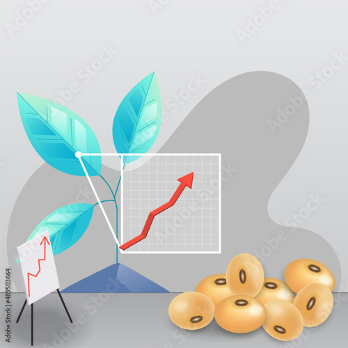 soybean price increase illustration vector because inflation economic