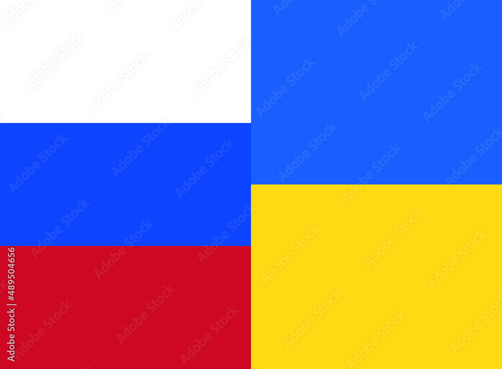 Russia and Ukraine flags background. Concept of resistance. Stop war between Russia and Ukraine. Creative concept. Solidarity concept. Russia and Ukraine flags background. Concept of resistance. Stop war between Russia and Ukraine. Creative concept. Solidarity concept.
