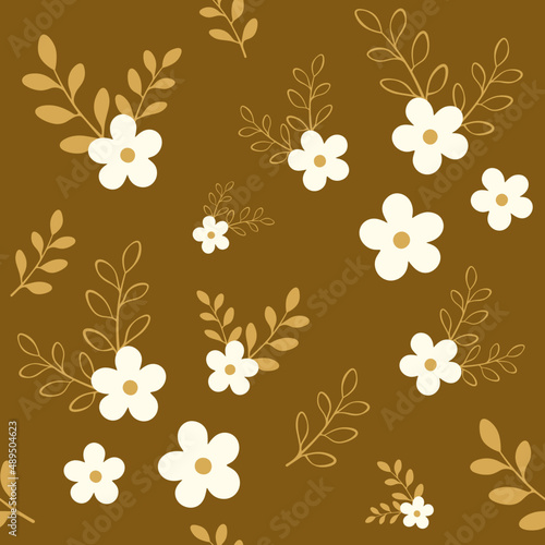 pattern autumn theme with flowers №5 photo