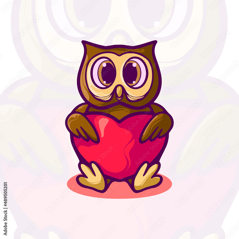 Fototapeta premium Owl Cartoon Character