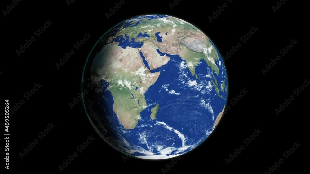 Planet earth rotation - computer generated animation. Night to day change. Realistic world globe rotating and moving at black background. Seamless loopable animation. Planet earth rotation - computer generated animation. Night to day change. Realistic world globe rotating and moving at black background. Seamless loopable animation.