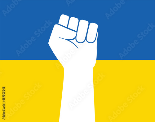 Raised fist vector icon. Human hand up in the air