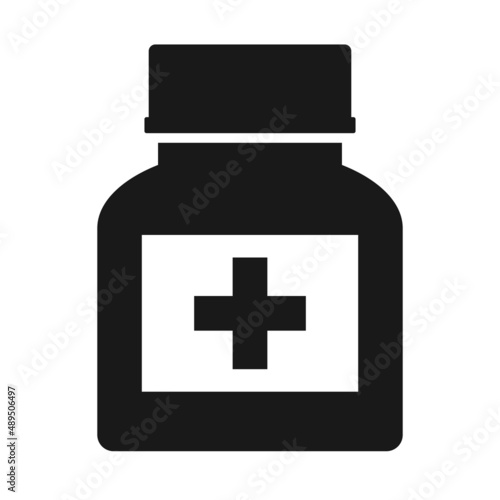 Medical pills bottle vector icon