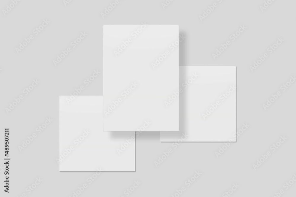 Naklejka premium Blank paper for mockup. 3D Render. 