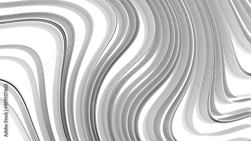 Abstract background with stripes or curved lines. 3D render