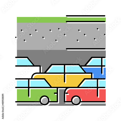 car transport parking color icon vector illustration