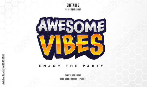 awesome vibes editable text effect with modern and simple style