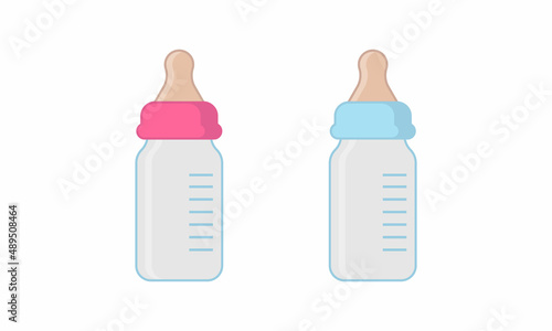 Obraz na płótnie Baby milk bottle set vector illustration w salonie
