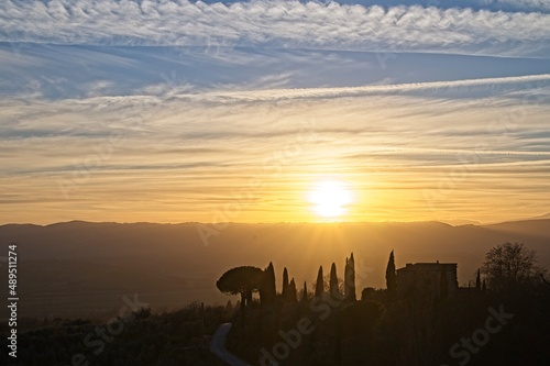 Dramatic Sunset Sky and Clouds over Tuscany