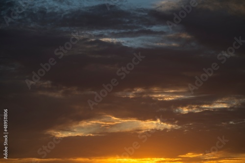 Dramatic Sunset Sky and Clouds over Tuscany