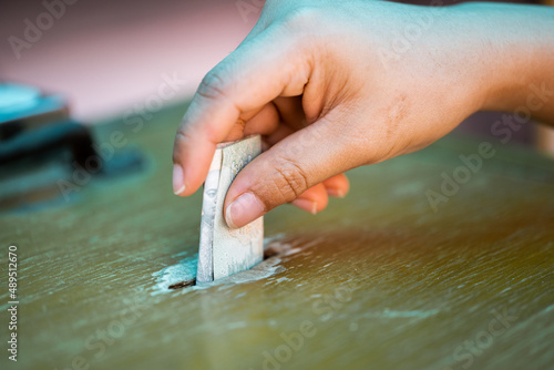 Vászonkép Person are making merit