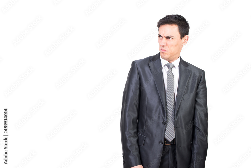 Elegant man with disgusted face in studio Elegant man with disgusted face in studio