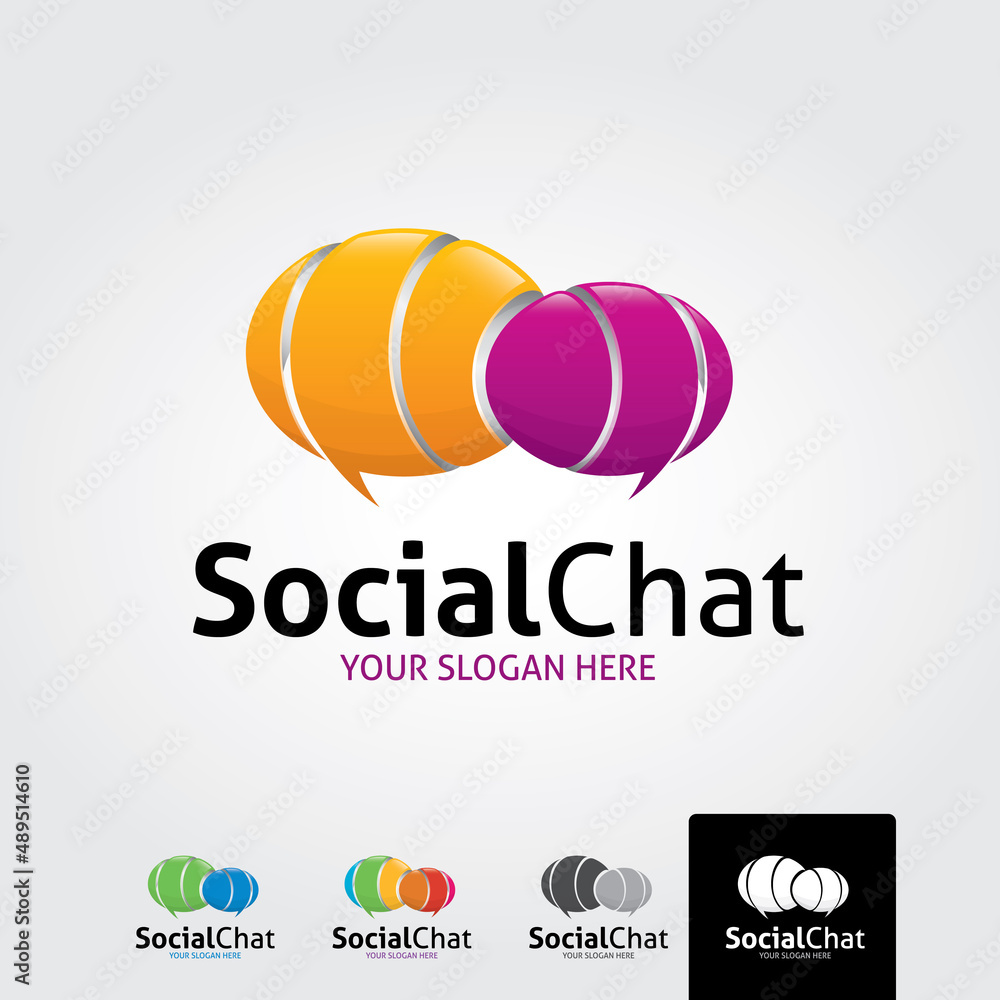 Social chat logo template - vector