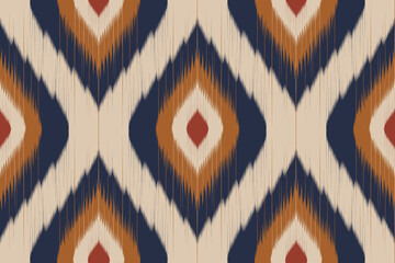 Stickers Stijlen Ikat seamless pattern in tribal. Oriental ethnic traditional. Mexican striped style. Design for background, wallpaper, vector illustration, fabric, clothing, batik, carpet, embroidery.  © Anawin