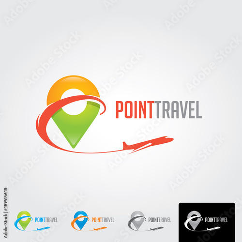 Point travel logo template - Vector