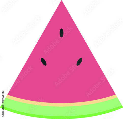Einfache flache Vektor Grafik einer Wassermelone