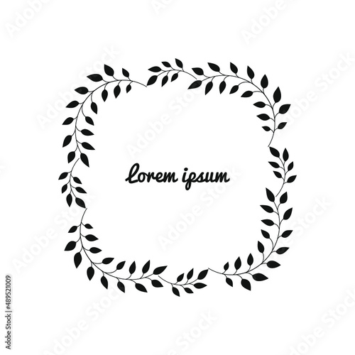 Branch frame with leaves, vector illustration 
