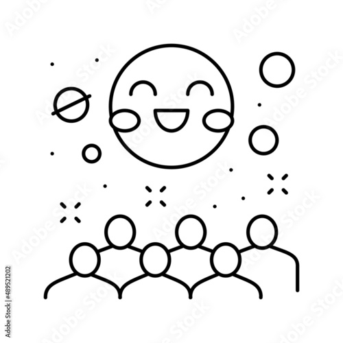 space kids party line icon vector illustration