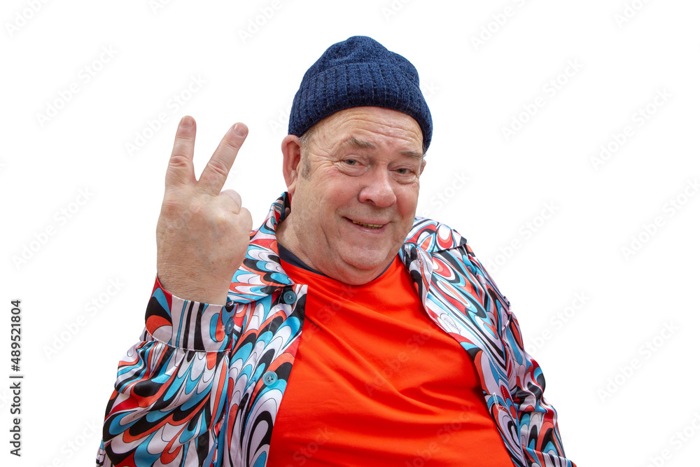Naklejka premium Charming grandfather rejoices