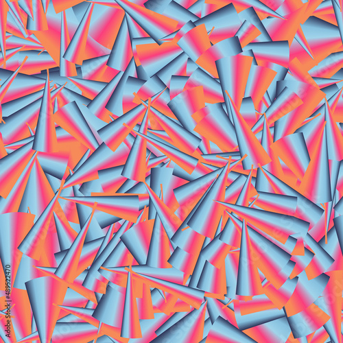Colorful unusual abstract vector seamless pattern. Illustration with orange and blue colors