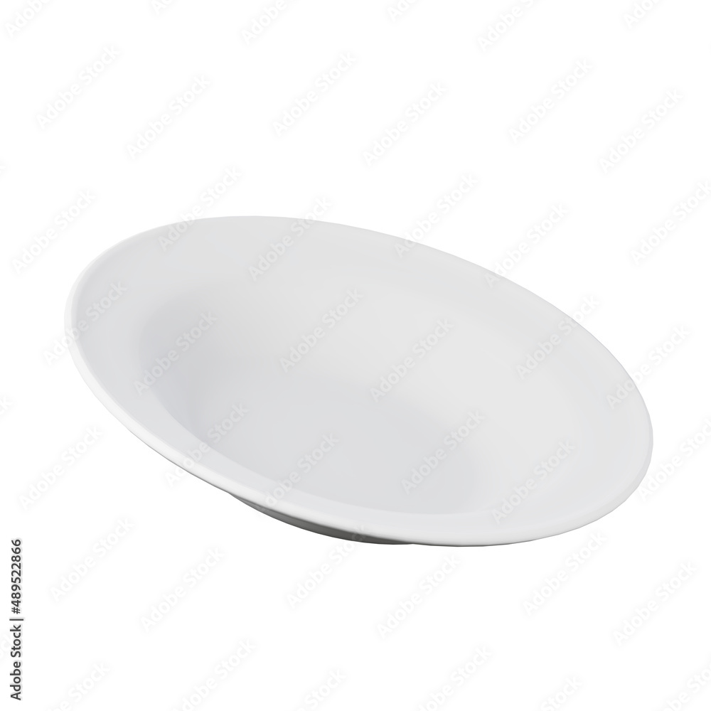 White plate high quality 3D render illustration. Restaurant menu or food delivery concept icon. White plate high quality 3D render illustration. Restaurant menu or food delivery concept icon.