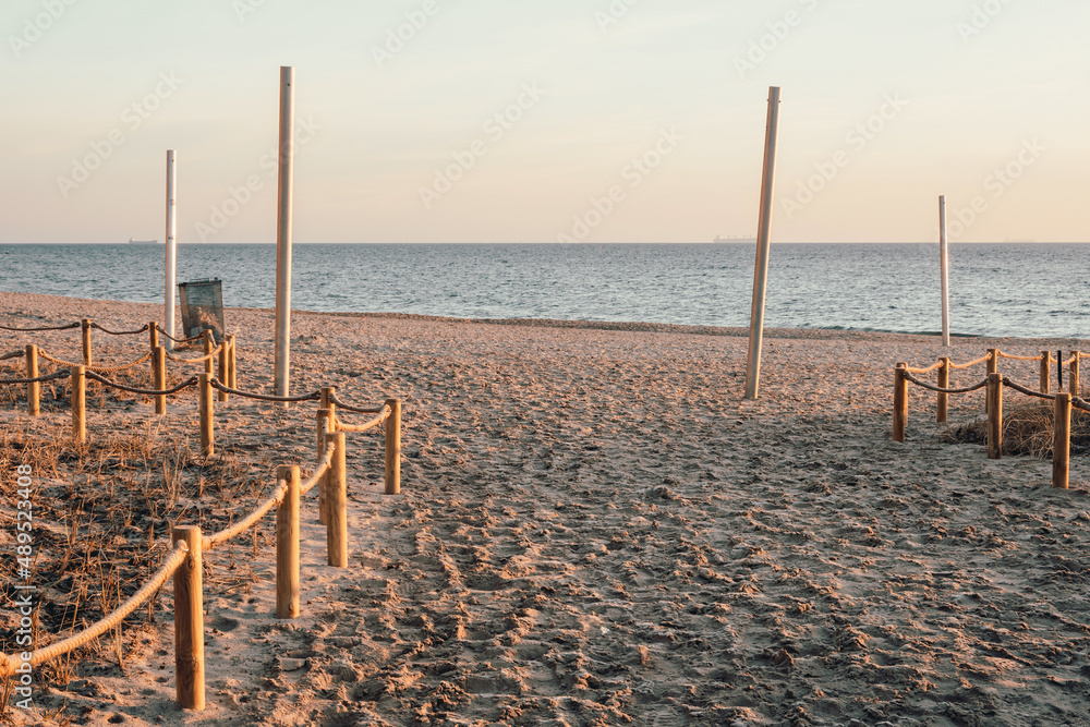 Obraz premium Gdynia Orlowo beach in the morning. Baltic Sea, Poland