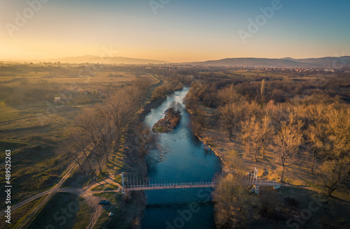 sunrise over the river