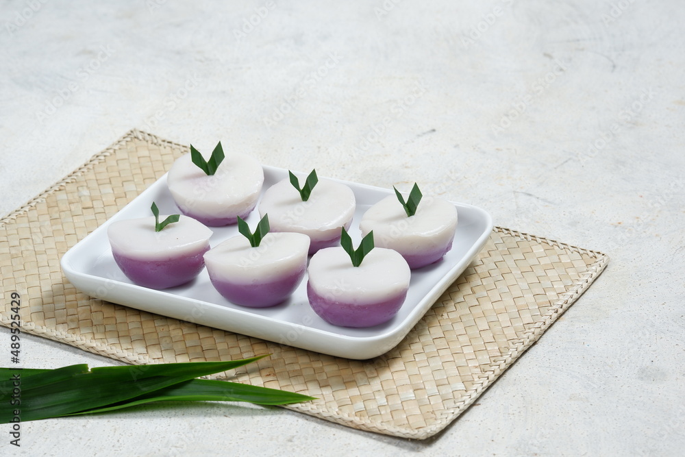 kue talam or kuih talam .steamed sweet dessert,from Peranakan Culture kue talam or kuih talam .steamed sweet dessert,from Peranakan Culture